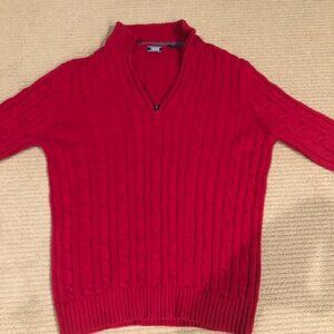 IZOD mens red 1/4 zip sweater
